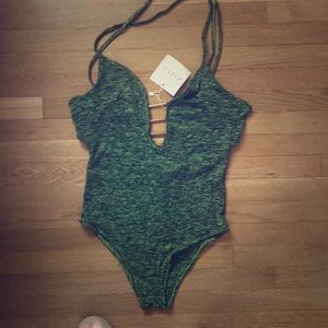 Green one piece swimsuit